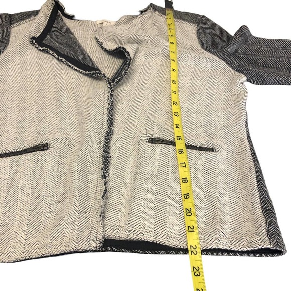 Caslon Casual Open Front Jacket Large Grey White - Picture 5 of 9